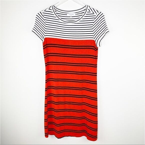 Calvin Klein Striped T-Shirt Dress‎ - Picture 1 of 11